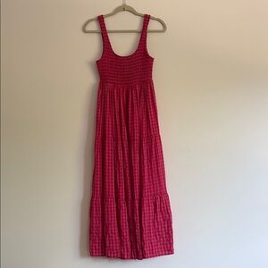 NWOT Pink Checkered Maxi Dress